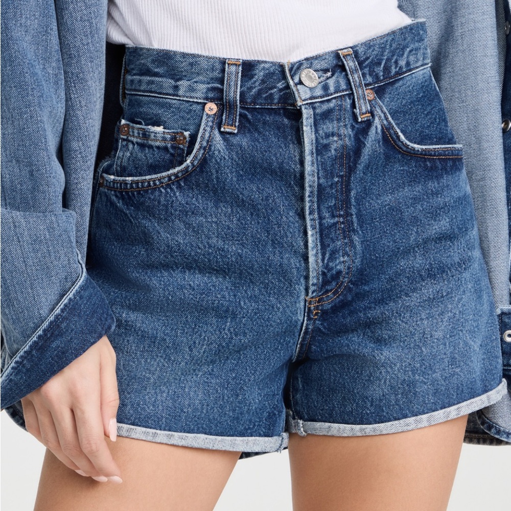 Agolde Dee High Rise Rolled Hem Shorts